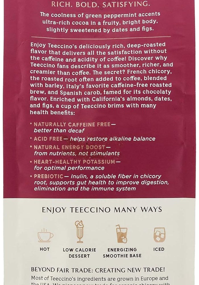 Teeccino Chocolate Mint Chicory Herbal Coffee Alternative - Image 5